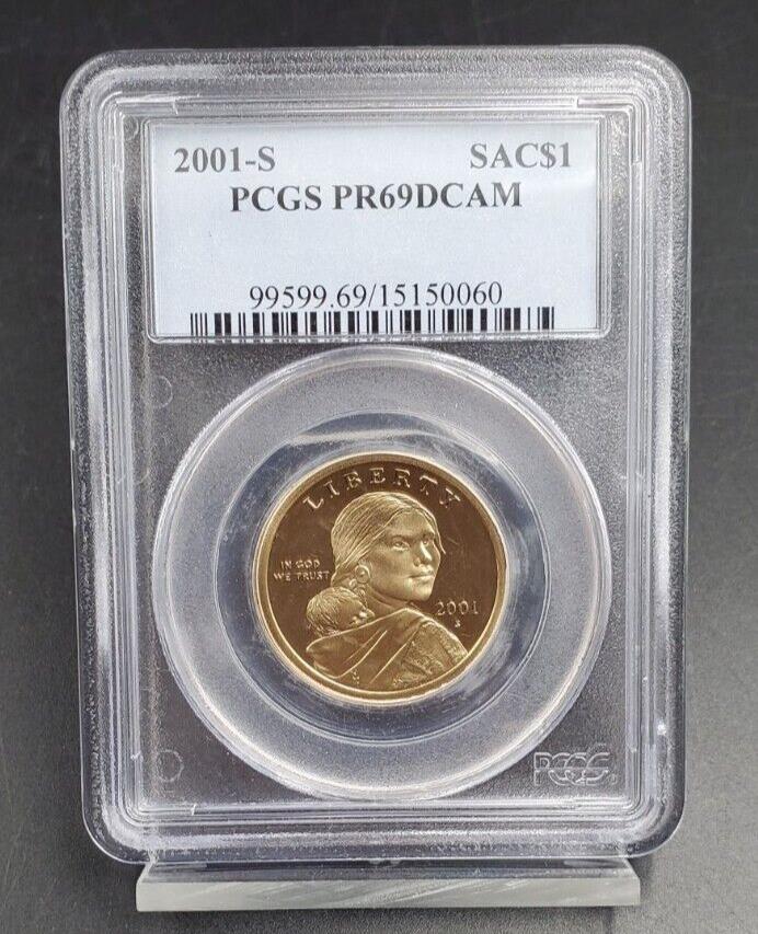 2001 S Sacagawea Native Brass Dollar Coin NGC PF69 DCam #0060