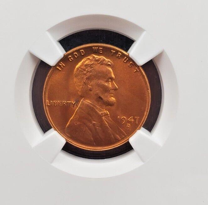 1947 D Lincoln Wheat Cent Penny NGC MS66 Red RD #082 Gem BU Certified