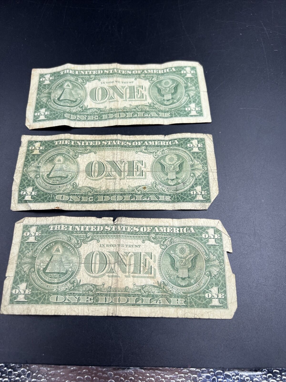 Lot of 3 Notes 1957 1935  Silver Certificate Currency  Blue Seal $1 CULL #643