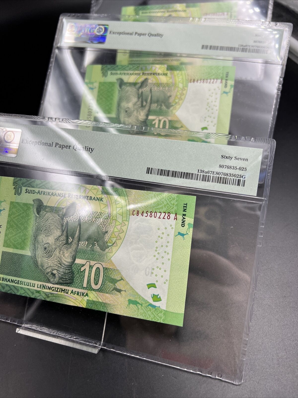 3 Consecutive Bills 2013 10R South Africa Nelson Mandela 10 Rand Note PMG 67 EPQ
