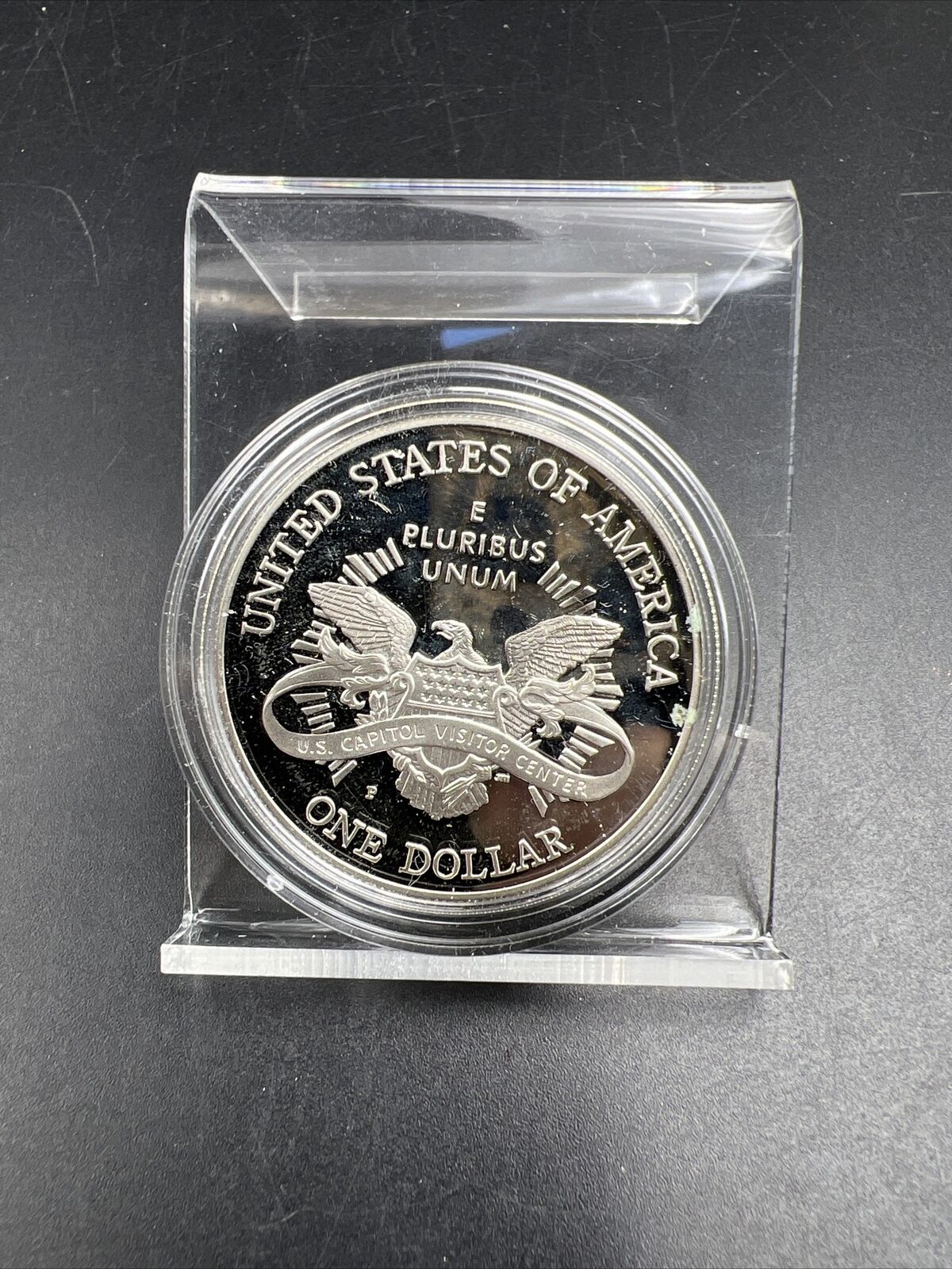 2001 P $1 Capitol visitors Silver Commemorative Dollar Coin GEM Proof in Cap #B