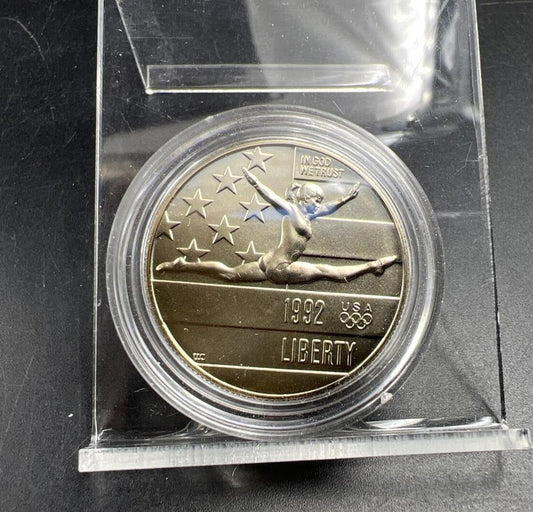 1992 P Unc BU Olympic Gymnastics - Commemorative Half Dollar in Capsule #BU
