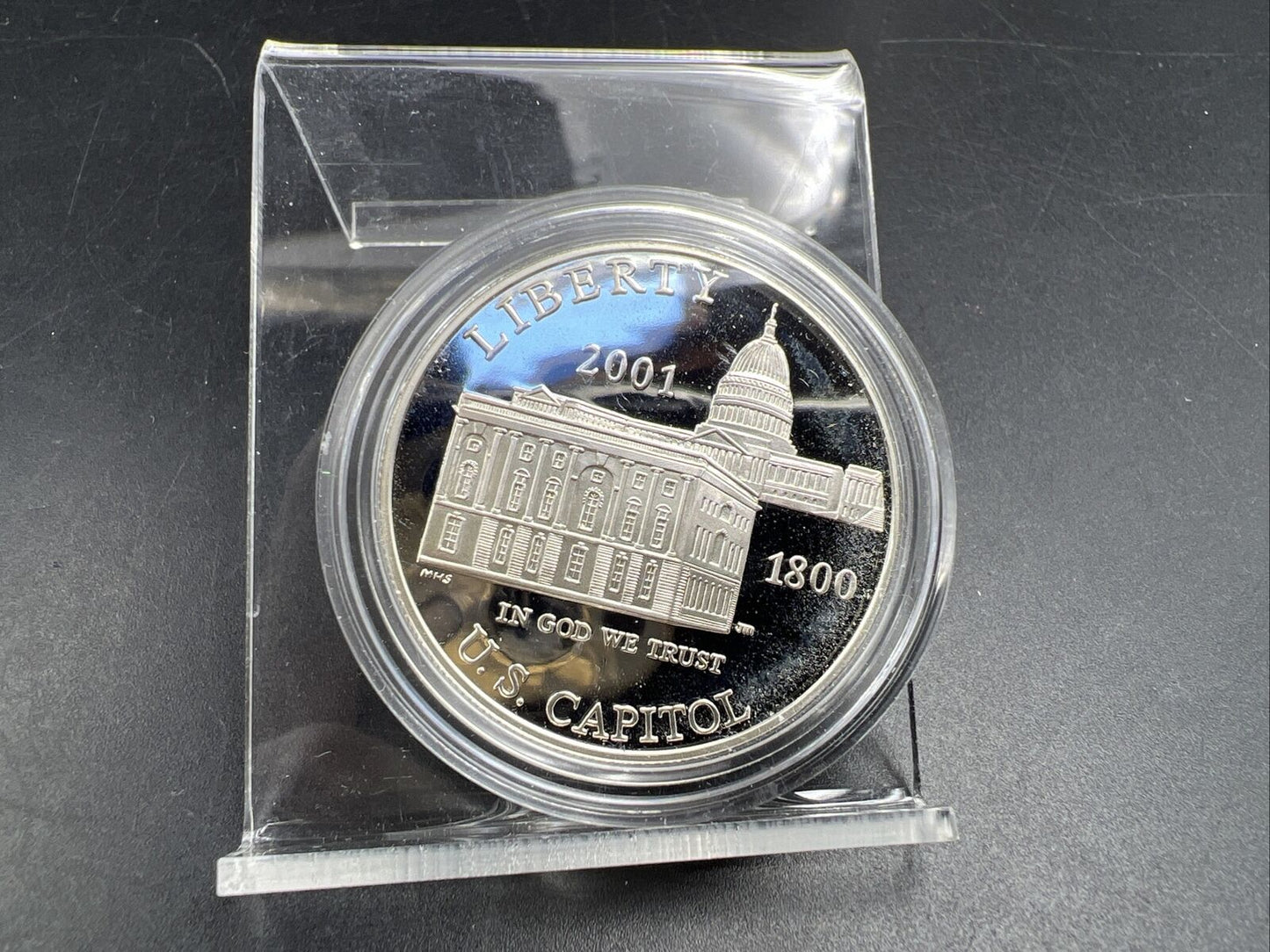 2001 P $1 Capitol visitors Silver Commemorative Dollar Coin GEM Proof in Capsule