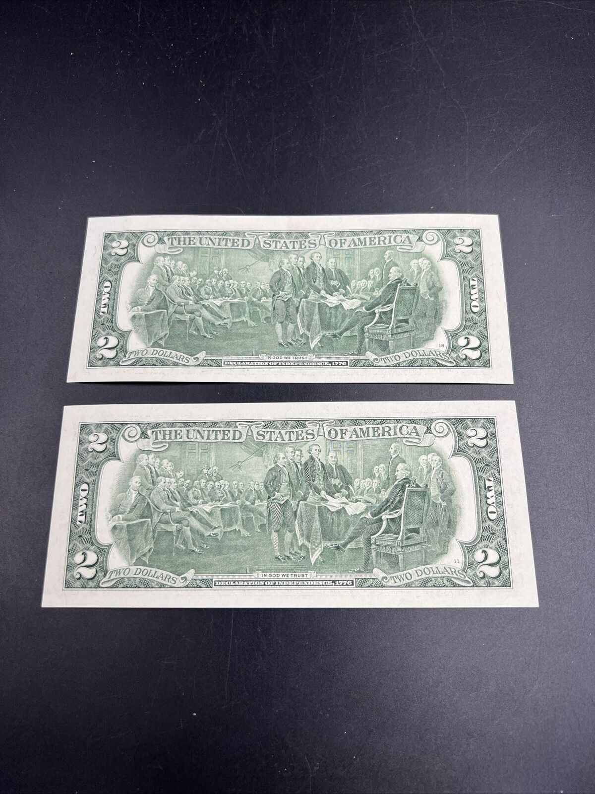 2 Consecutive 2009 $2 FRN Federal Reserve Note Choice UNC Repeat Serial #842