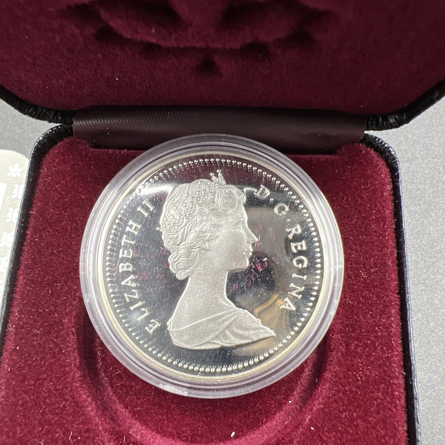 1988 Ironworkers Elizabeth II Canada Proof 50% Silver Dollar Proof OGP BOX COA