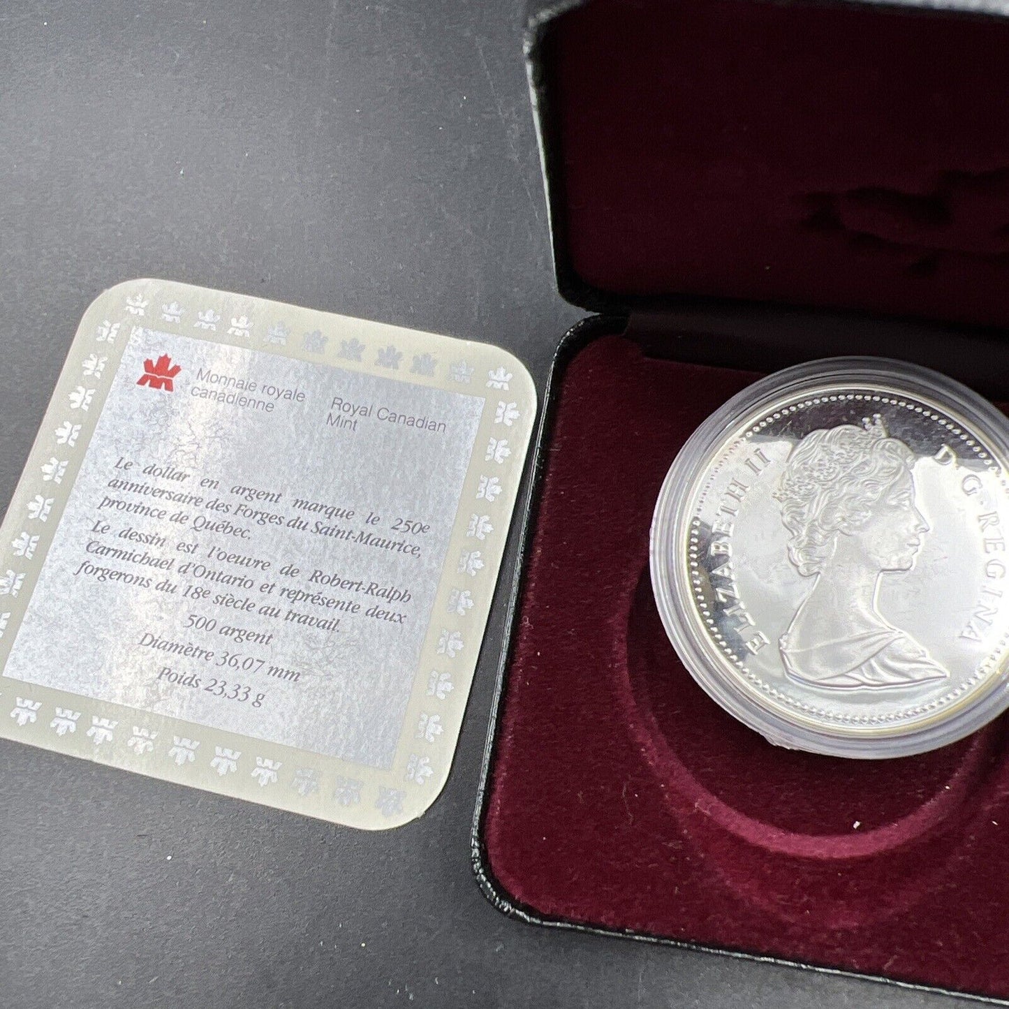 1988 Ironworkers Elizabeth II Canada Proof 50% Silver Dollar Proof OGP BOX COA