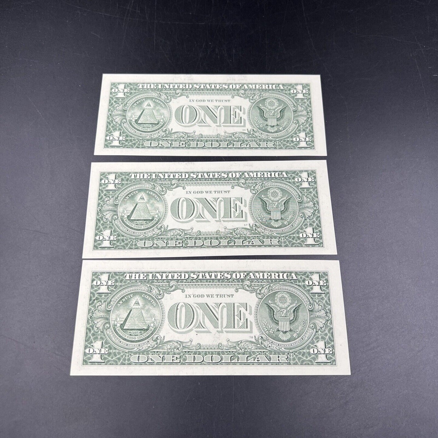 Lot of 3 Consecutive 2009 $1 FRN One Dollar Federal Reserve Notes Choice UNC