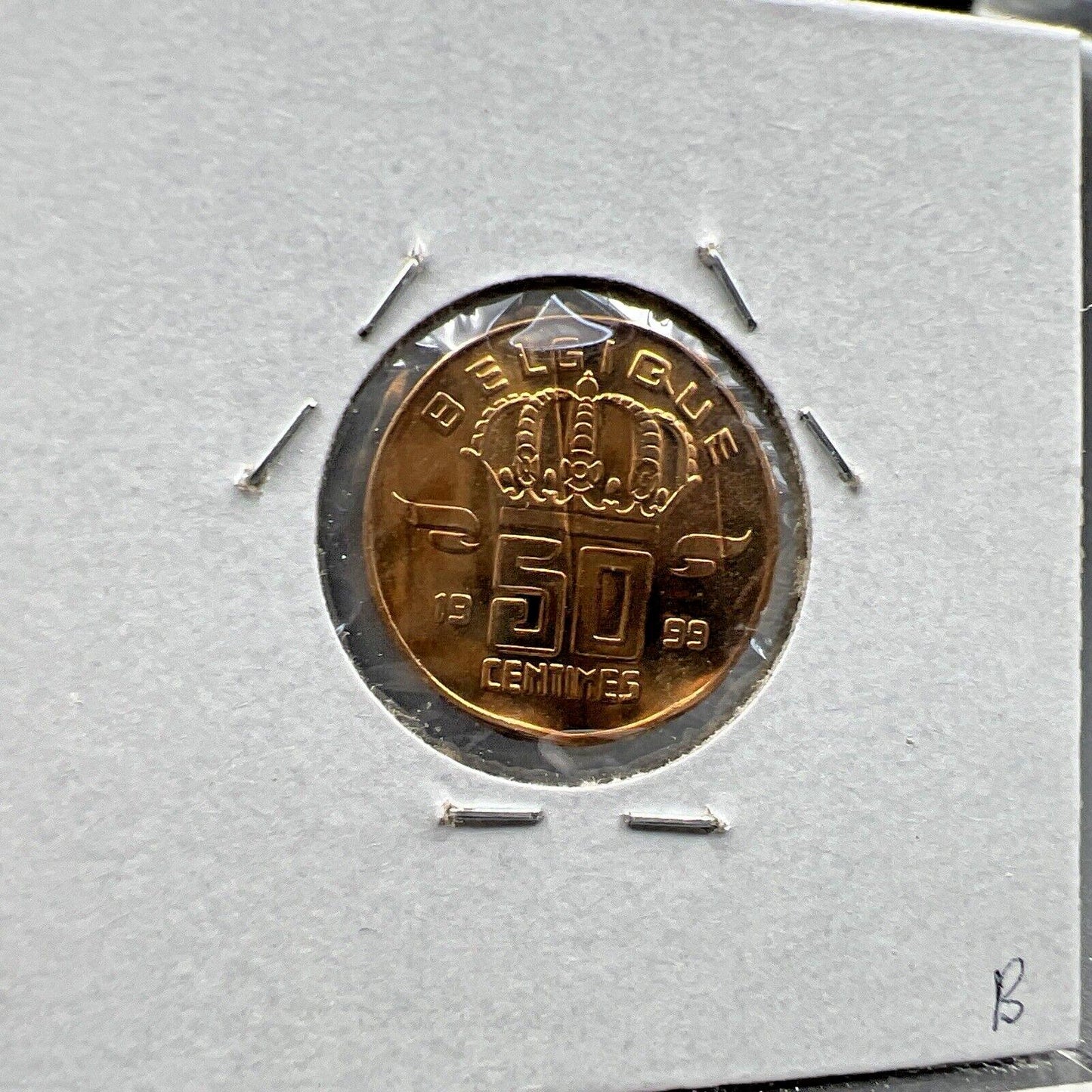 Belgium Waffle Waffled Error Coin 1999 50 Centimes UNC #E