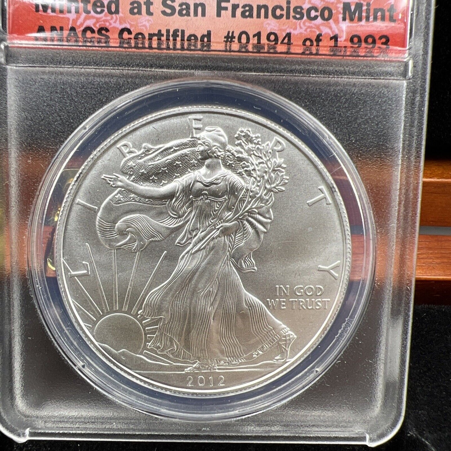 2 Coin 2012 S & W 1 oz ASE American Silver Eagle Business Strike Set MS70 ANACS