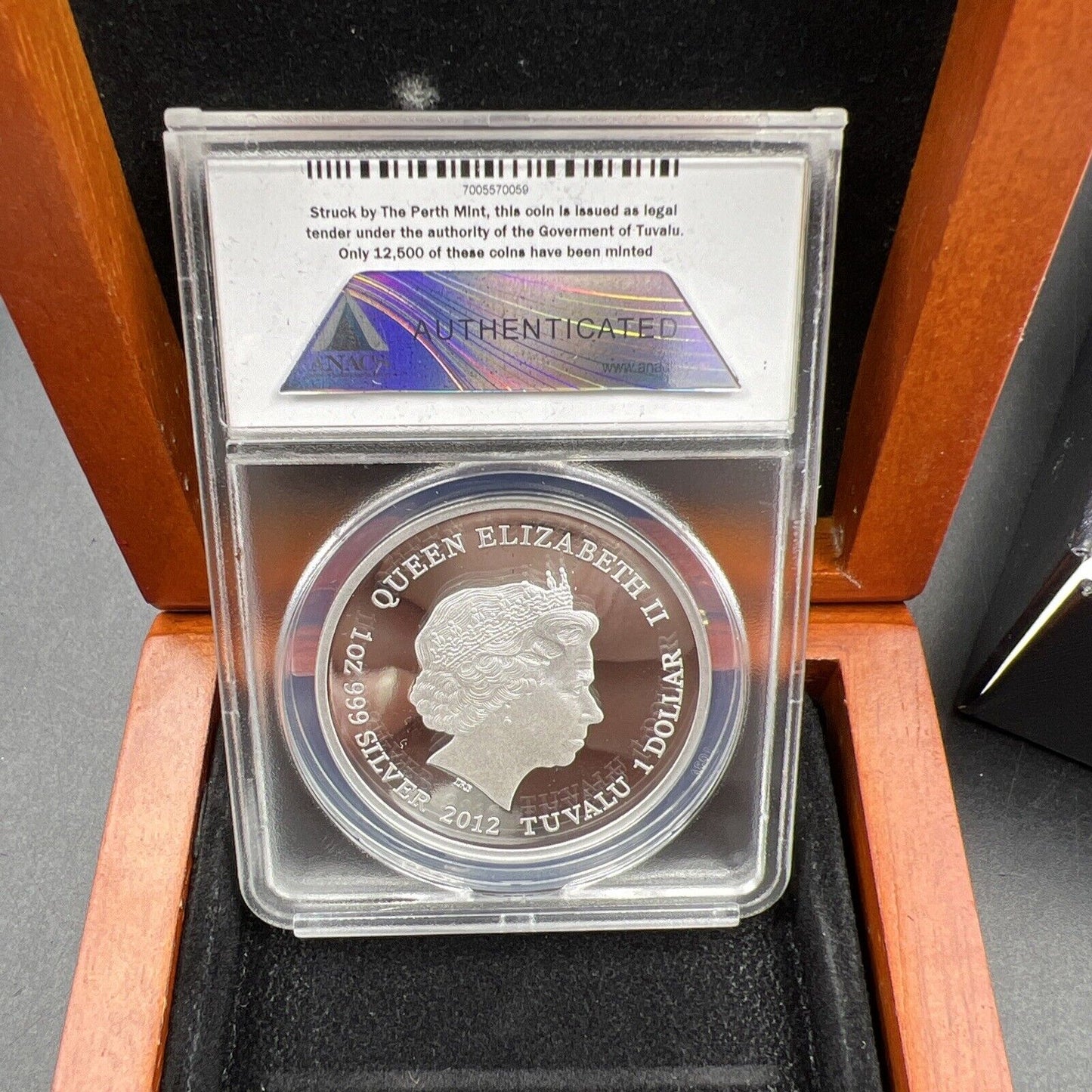 Marilyn Monroe Tuvalu 2012 1oz .999 Silver Dollar Coin ANACS Signature LBL PR70