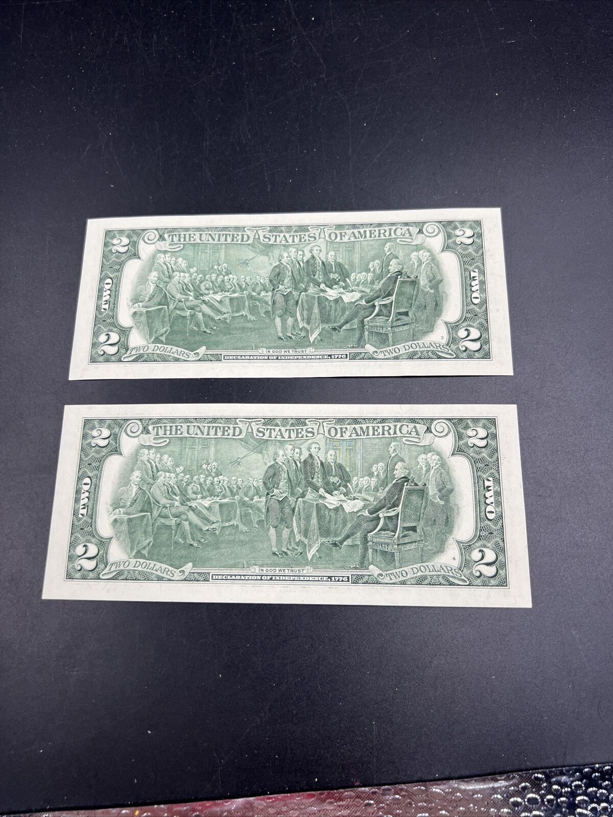 Two Consecutive Repeat Serial Number 2003 FRN $2 Two Dollar Bills Choice UNC #24