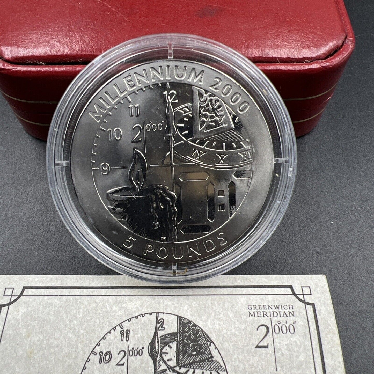 Gibraltar 5 Pounds 1999 Millennium 2000 Titanium Coin Gem UNC