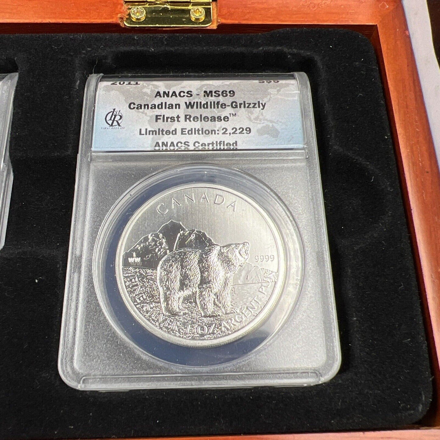 4 Coin 2011 2012 Canadian WildLife 1 Oz Silver Coin Set ANACS MS69 in Display Bo