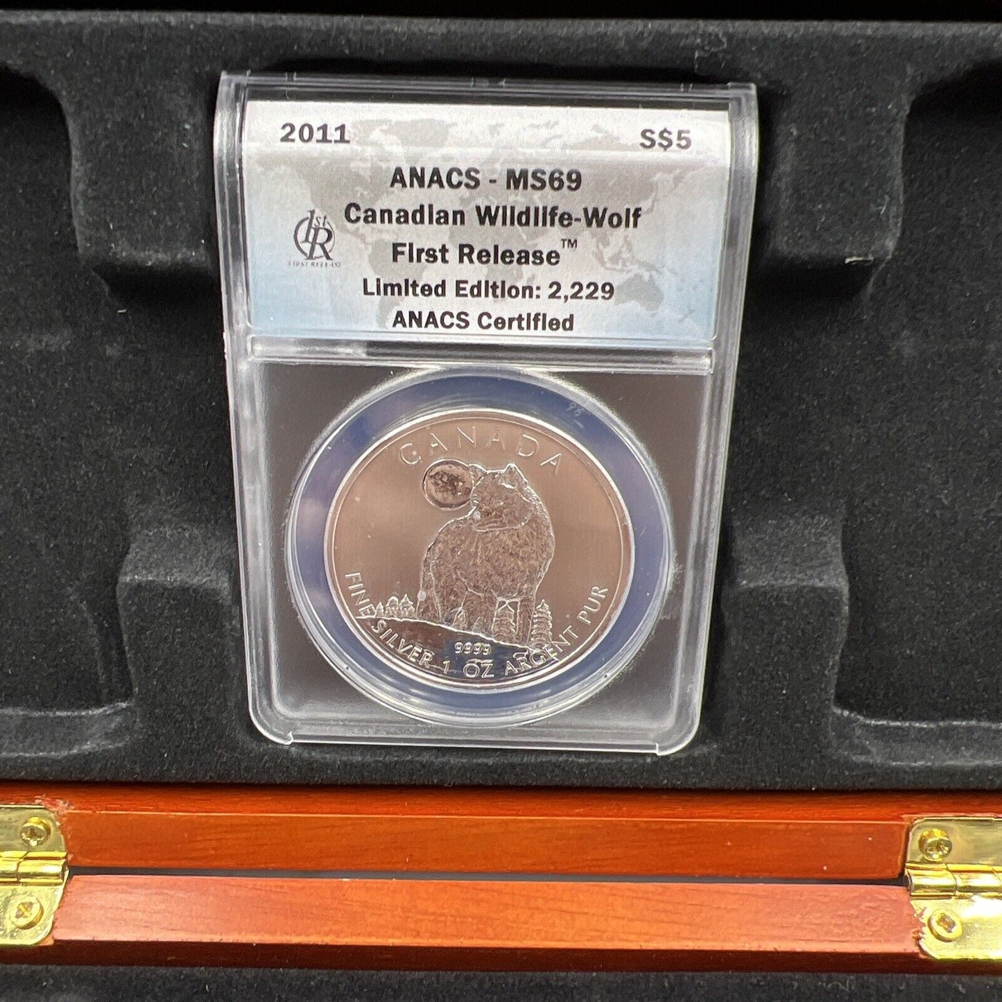 4 Coin 2011 2012 Canadian WildLife 1 Oz Silver Coin Set ANACS MS69 in Display Bo