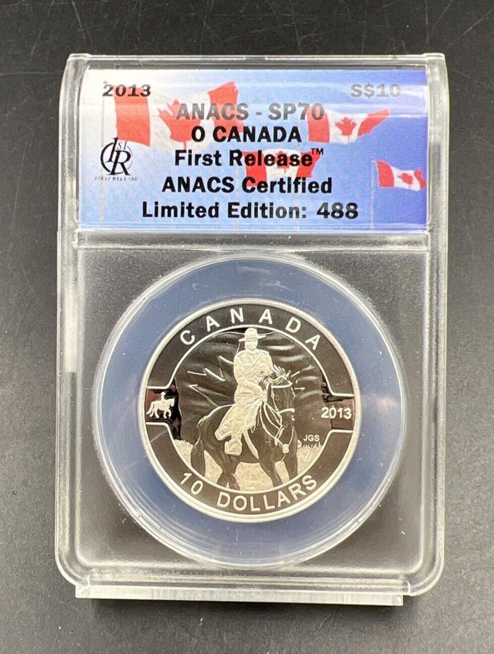 2013 Canada S$10 10 Dollars Silver Coin ANACS SP70 1/2 oz Silver RCMP Mounties
