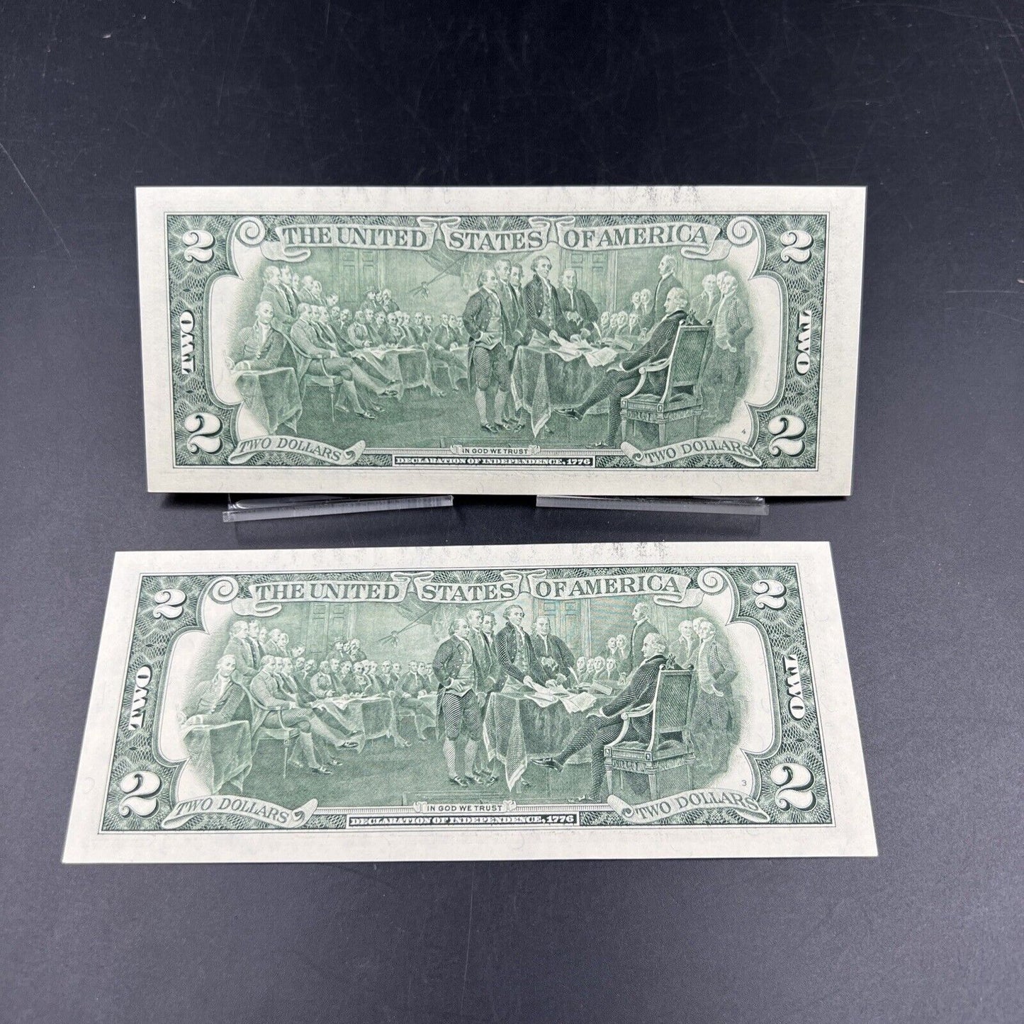 Lot of 2 2003 $2 Two Dollar FRN Federal Reserve Note Bills NEAT Serial #336