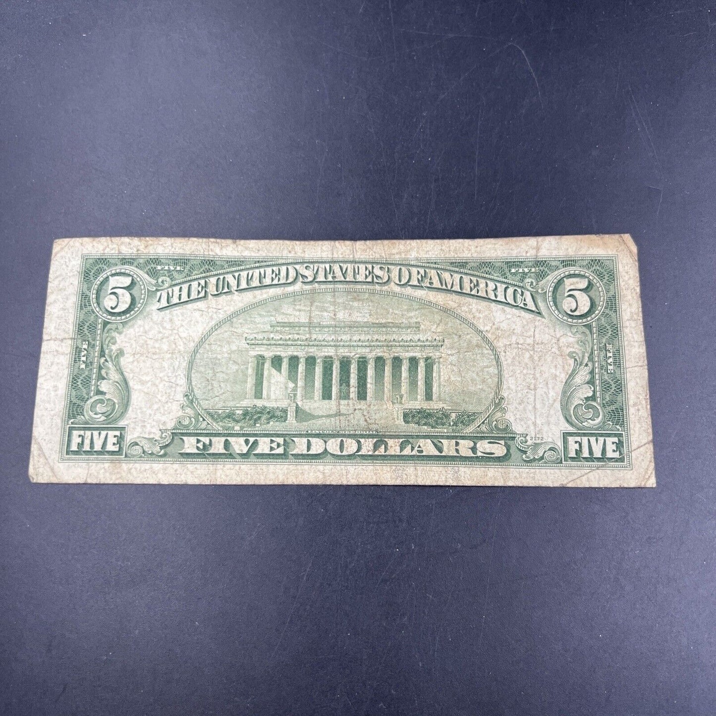 1953 $5 Silver Certificate US Blue Seal Note Bill VG Circ