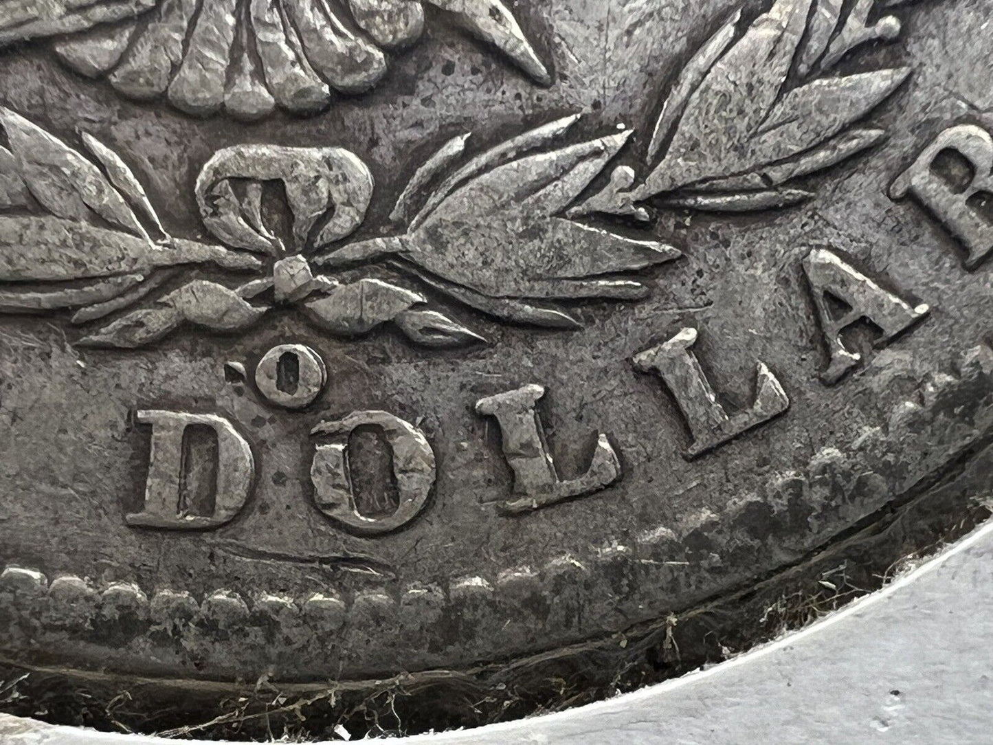 1899 O Morgan Silver Dollar VAM 26 Variety Double Die Reverse VF Details Glue