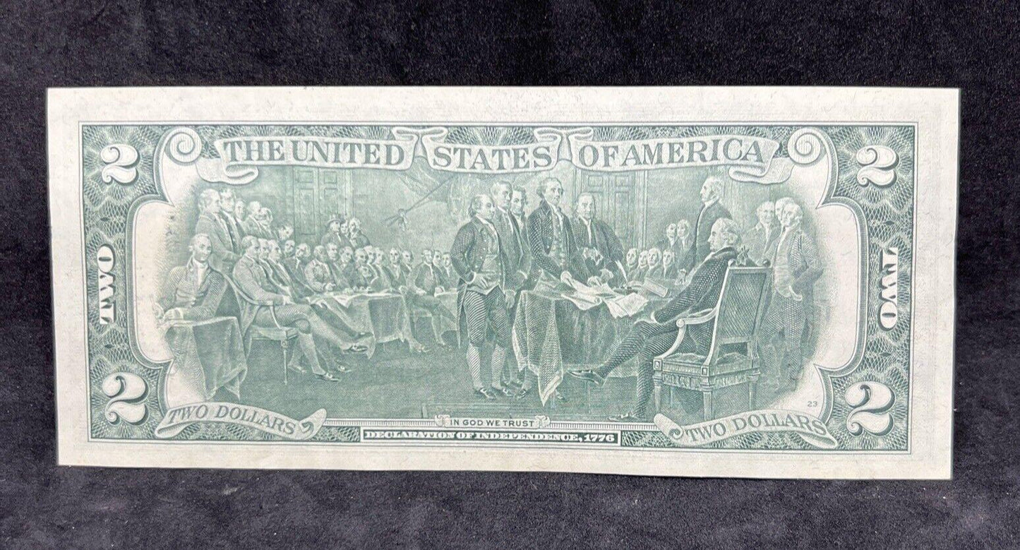 1976 $2 Two Dollar FRN Bicentennial US Postal Note Barnesville GA Choice UNC