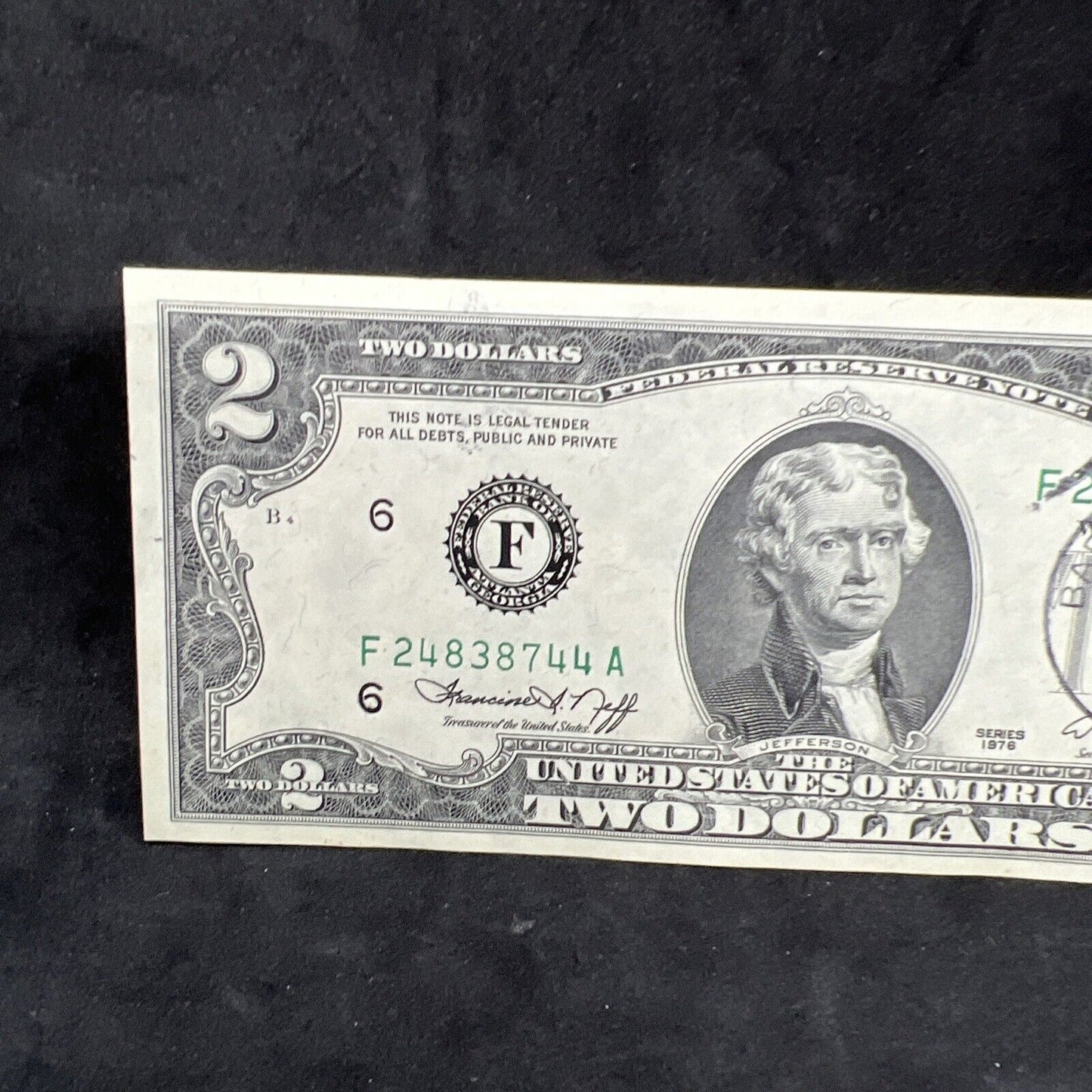 1976 $2 Two Dollar FRN Bicentennial US Postal Note Barnesville GA Choice UNC