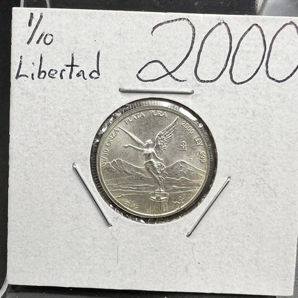 2000 Mexico Libertad 1/10 ounce Silver Coin Pure Plata Pura Silver .999 #1/10GA