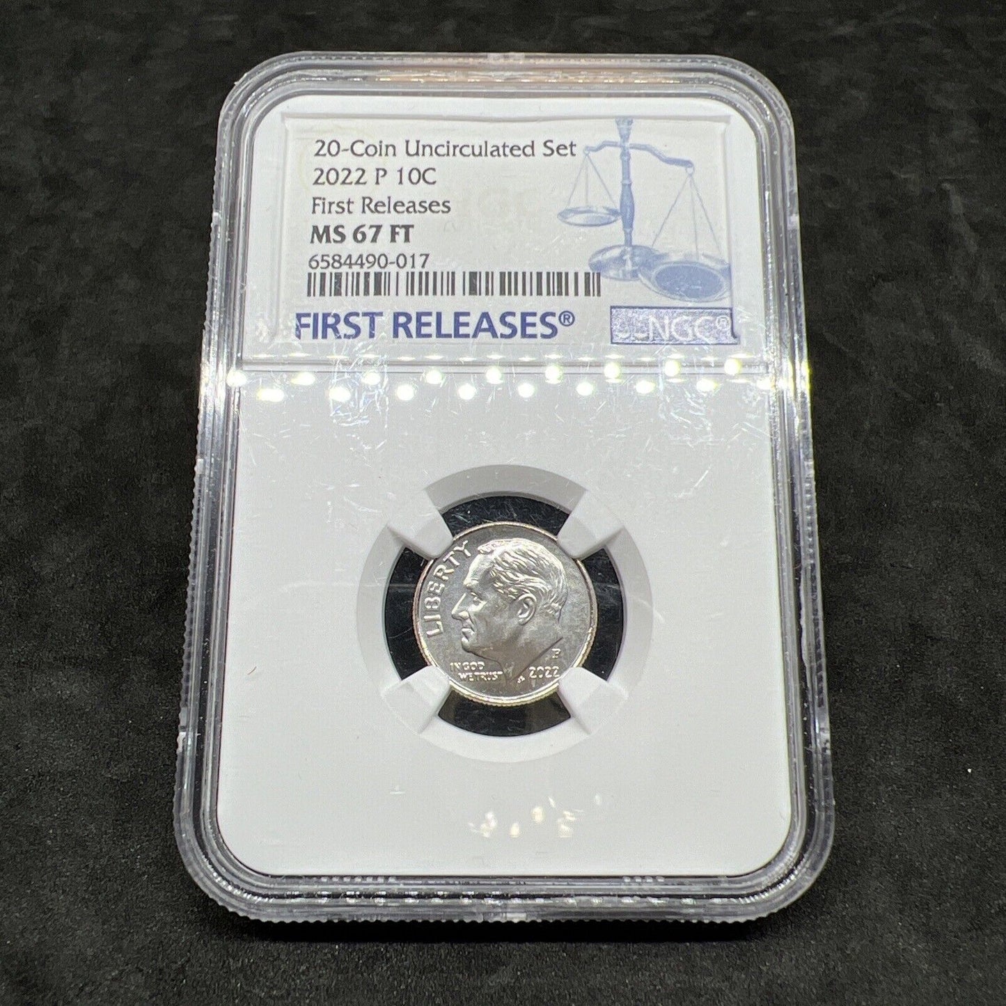 2022 P 10c MS67 FT Full Torch NGC Roosevelt From 20 Coin Mint Set First Releases