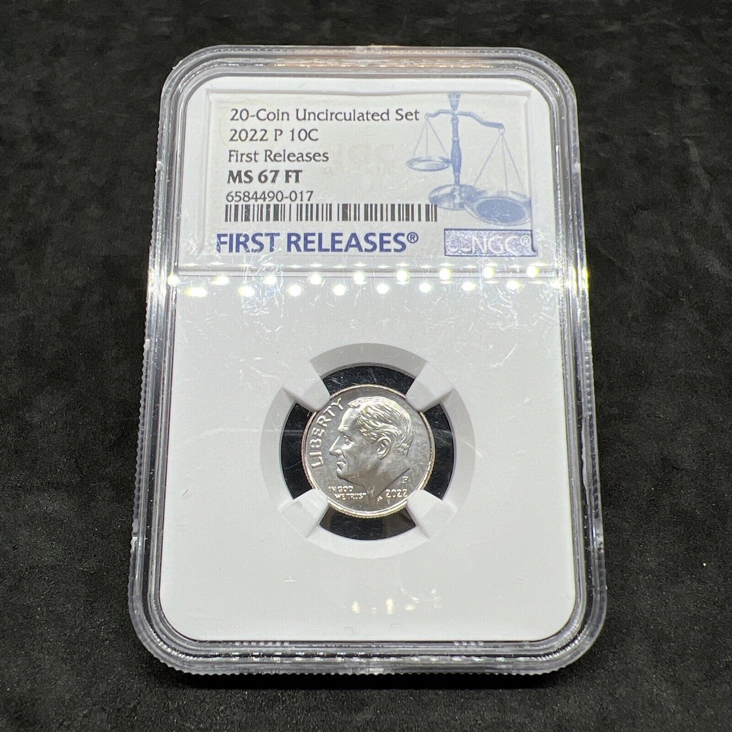 2022 P 10c MS67 FT Full Torch NGC Roosevelt From 20 Coin Mint Set First Releases