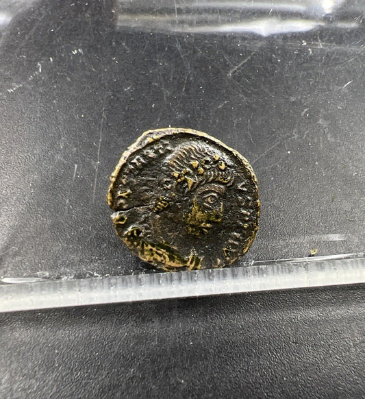 Constans ( c. 323 – 350 ) AE 3 Two Victorias Ancient Roman Bronze Coin Fine Circ