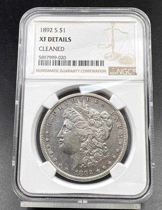 1892 S Morgan Silver Dollar - NGC EF XF Details Cleaned Nice Look Semi Key Date