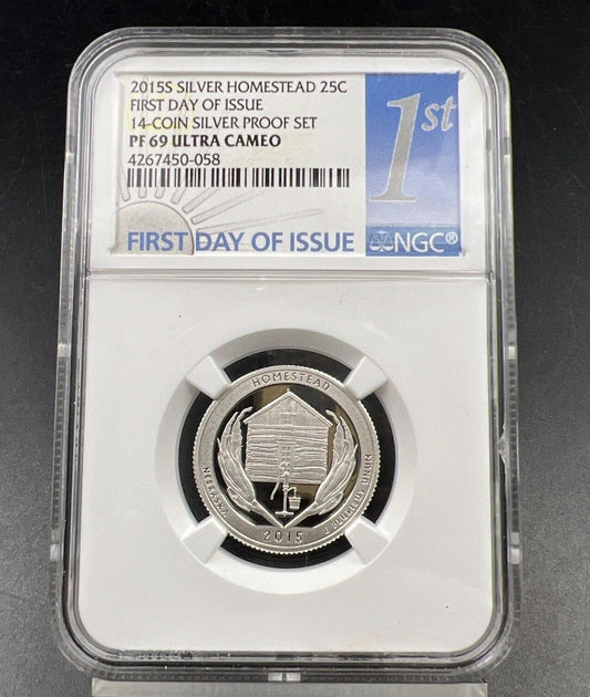 2015 S Silver PF69 Homestead Quarter 25c Coin NGC Set Holder FDOI ATB QTR