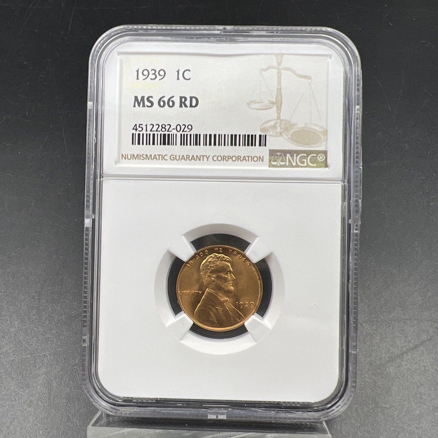 1939 P 1c Lincoln Wheat Cent Penny Coin MS66 RD NGC Gem BU Ceritifed