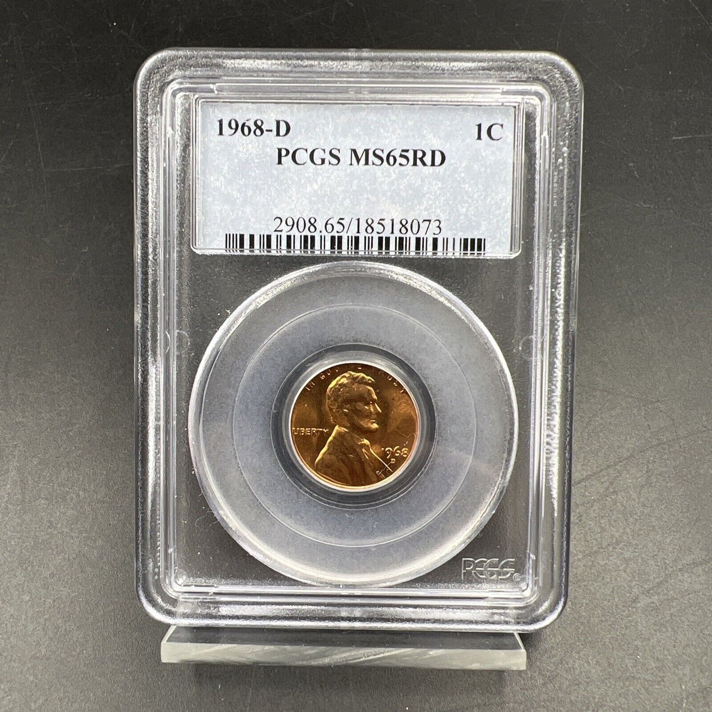 1968 D 1c Lincoln Memorial Cent MS65 PCGS Gem BU UNC