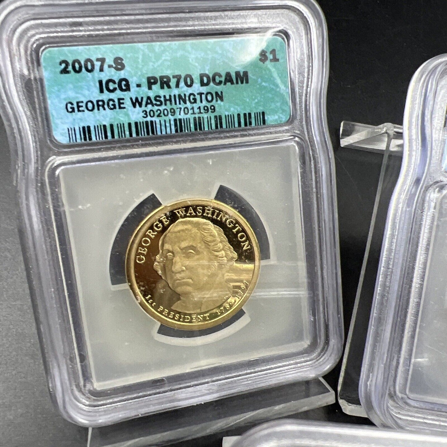 3 Coin Lot ICG PR70 Presidential Dollar Coins Washington x2 & Monroe Used Slabs