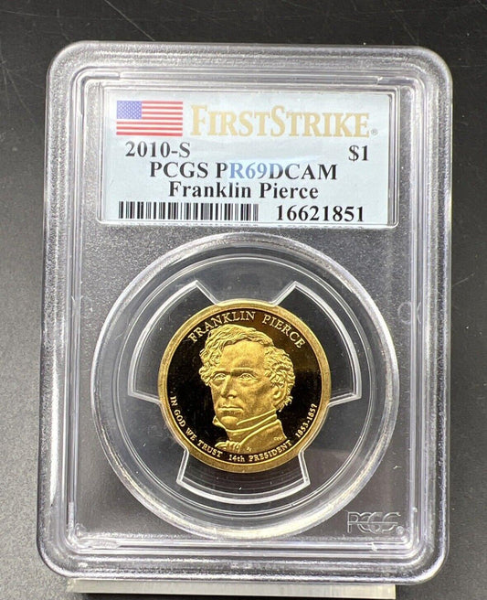 2010 S Franklin Pierce Presidential Dollar Coin PCGS PF69 DCAM #851