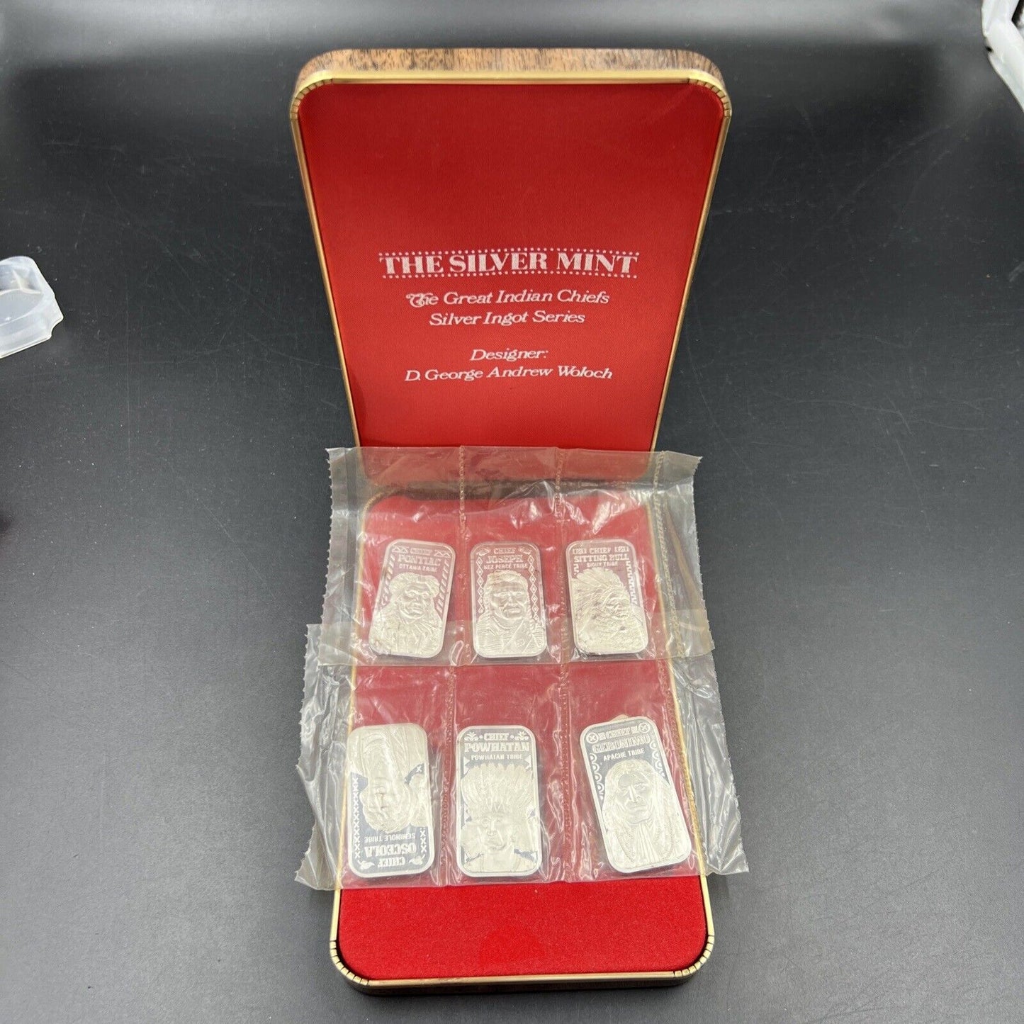 The Silver Mint Silver Chief Collection 6 20 Gram Silver Bars CH UNC in Box