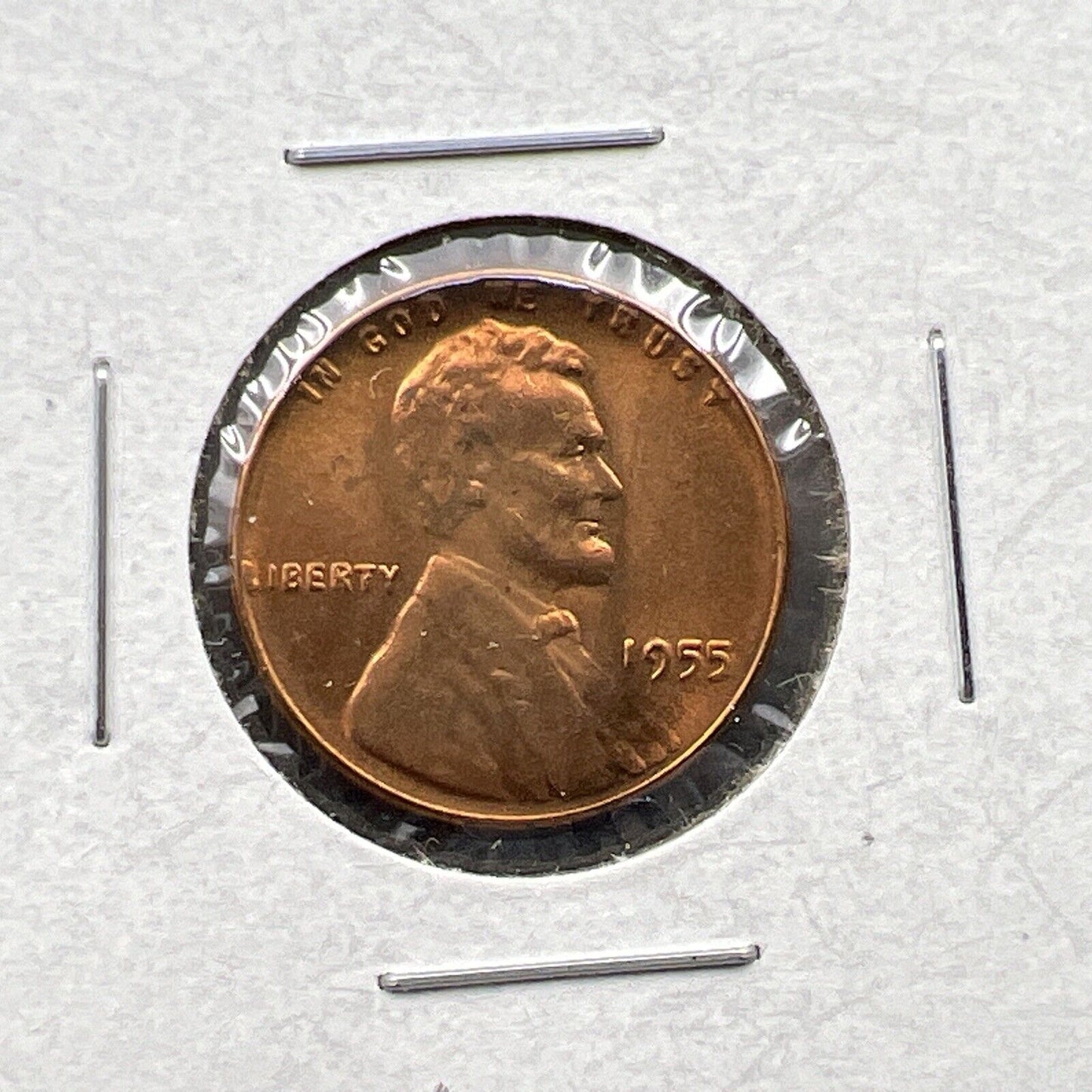 1955 P 1c Lincoln Wheat Cent Penny Coin Poor Man Strike Double Die BU RB #3824Z