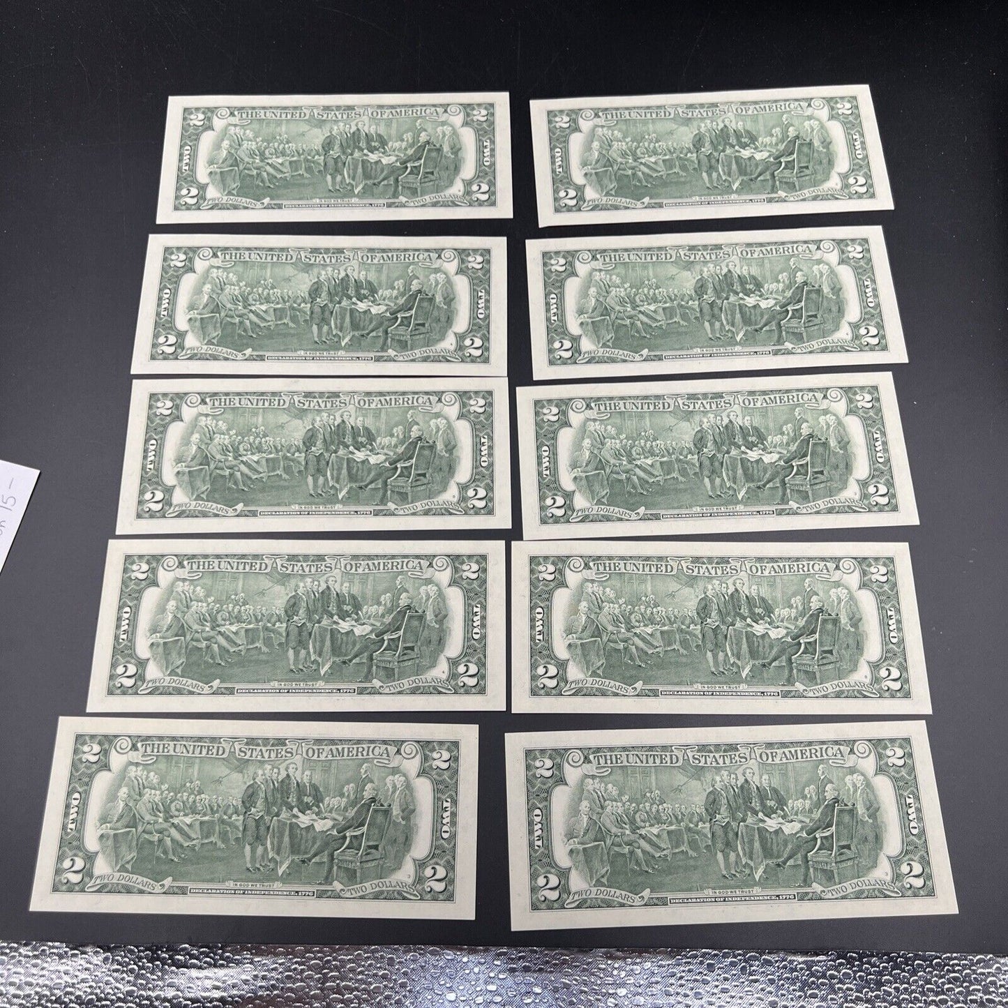 Lot of 10 Repeat Serial #9111 2003 $2 Two Dollar Federal FRN Notes Choice UNC