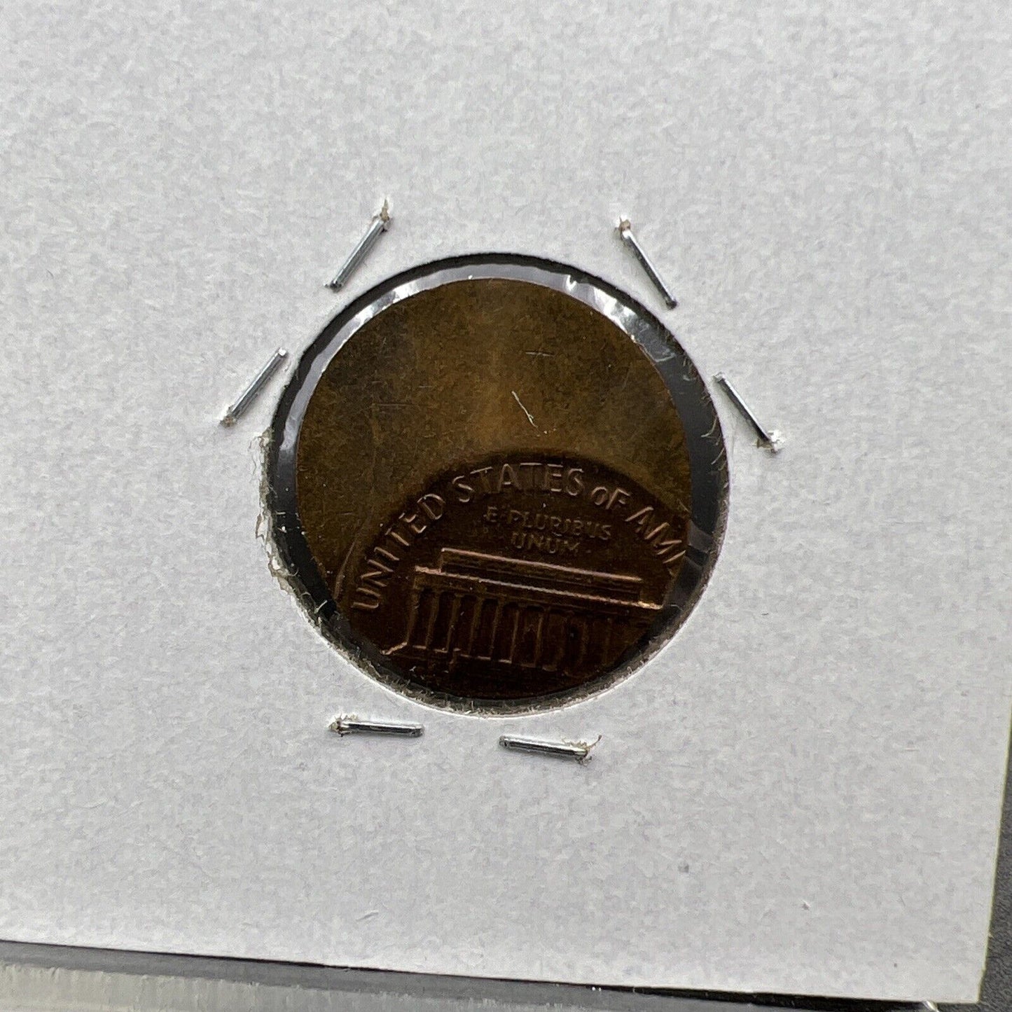 198x ND Off Center 1c Lincoln Memorial Bronze CH AU / UNC Error Coin