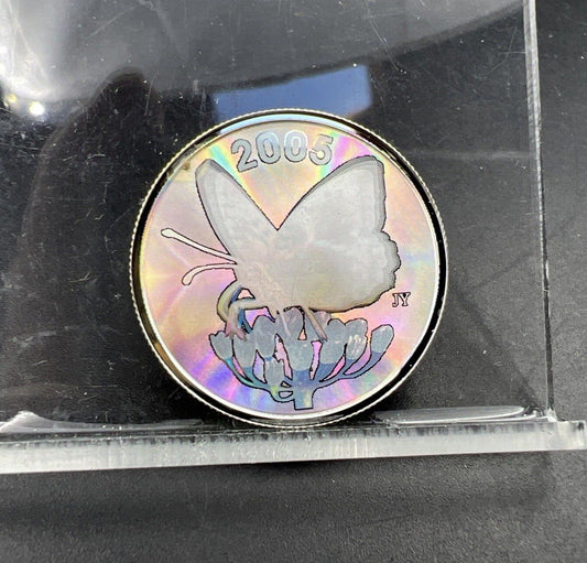 2005 50c Canada Butterfly Fifty Cents Holographic Silver Gem Proof Coin