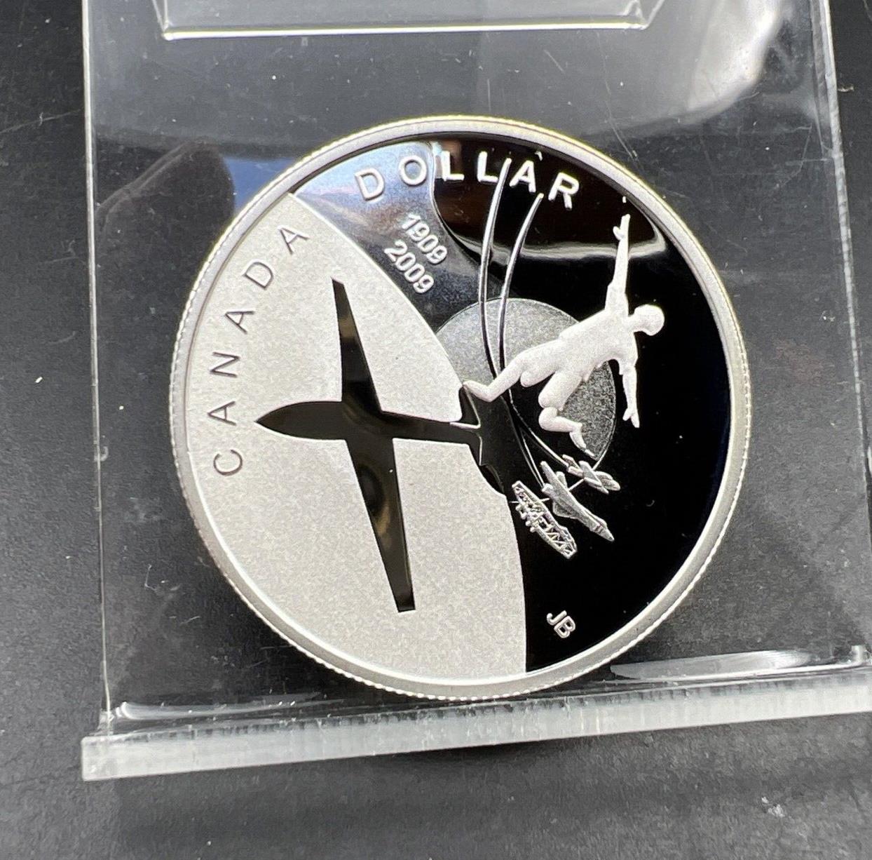 2009 Canada 100 Years of Flight Commemorative Sterling Silver Proof Dollar Coin