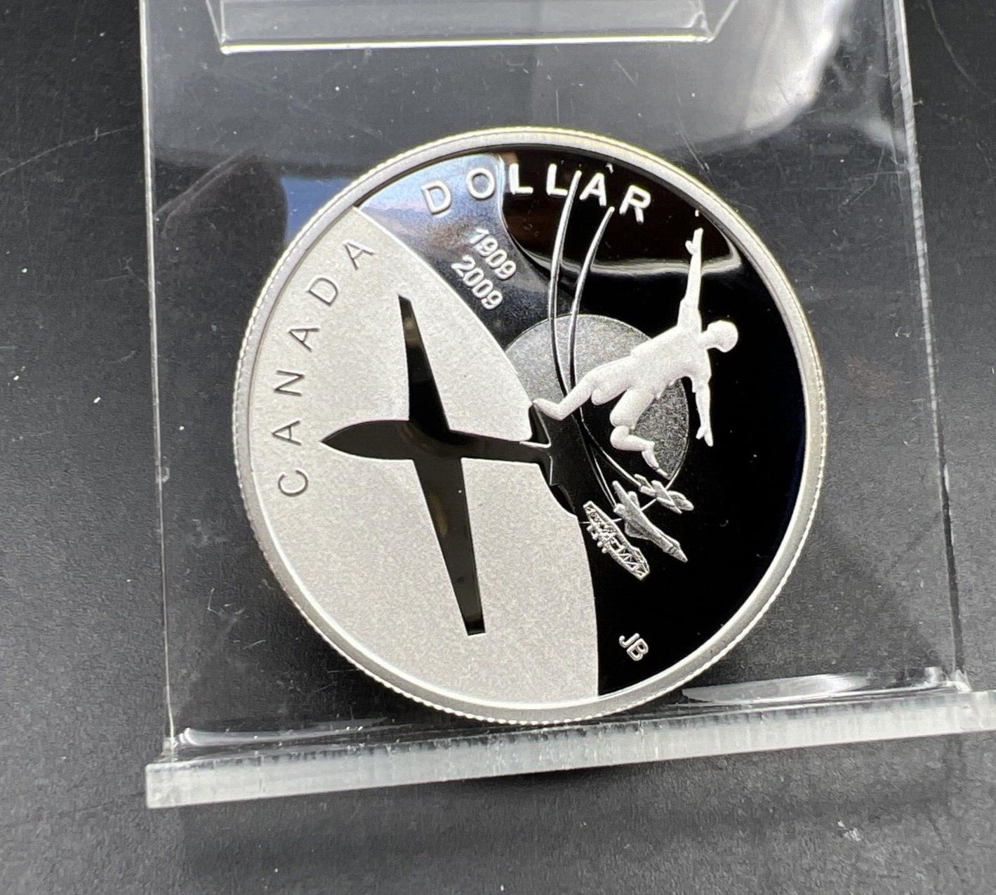 2009 Canada 100 Years of Flight Commemorative Sterling Silver Proof Dollar Coin