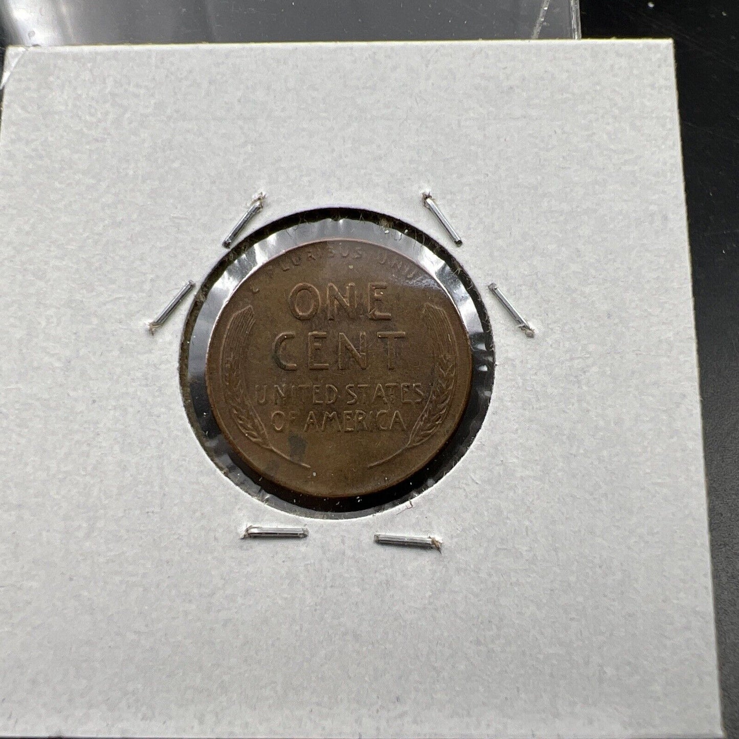 1944 P Lincoln WHEAT Cent Penny Error Coin Struck Thru Obverse XF EF Circ