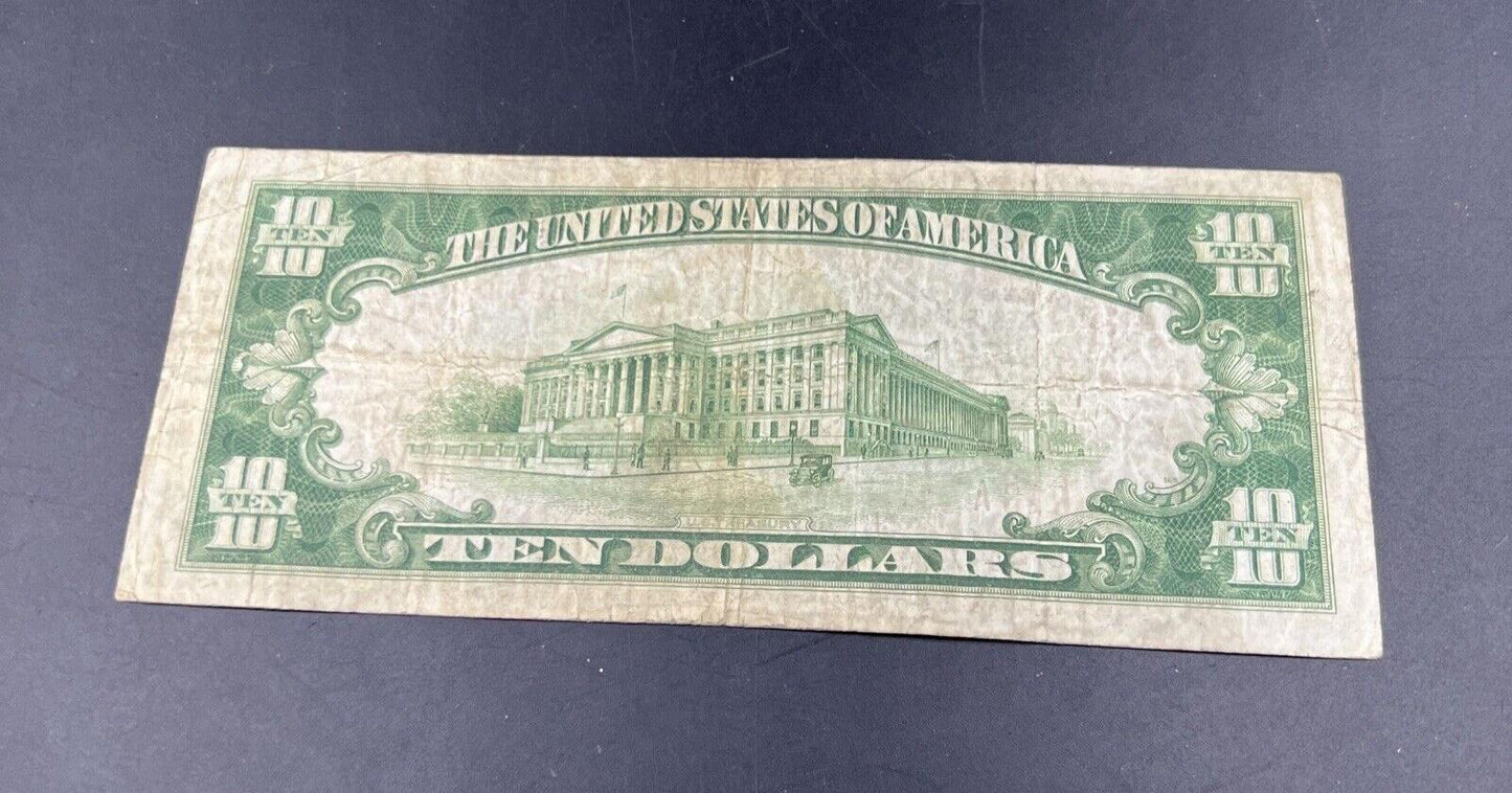 1929 $10 New York City FRN Federal Reserve National Bank Note Choice Fine Circ