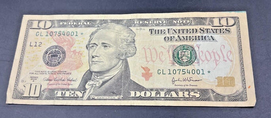 2004 A $10 FRN * Star Federal Reserve Bill Note Very Good Circ #107