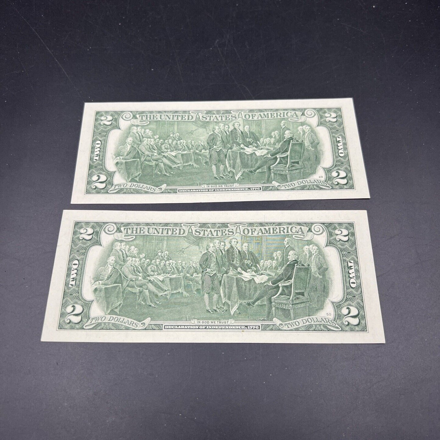 2 Consecutive 2013 $2 Two Dollar FRN Federal Reserve Note Bills Choice UNC #4444