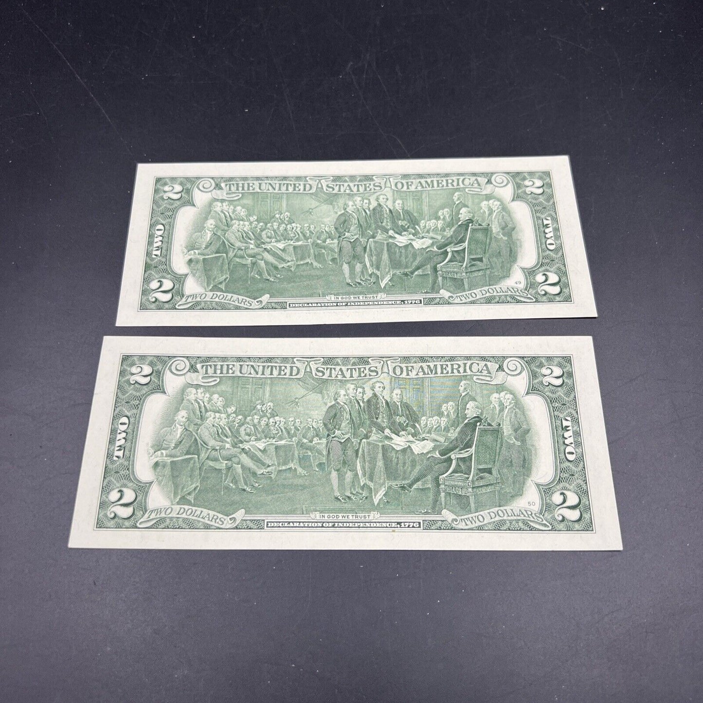 2 Consecutive 2013 $2 Two Dollar FRN Federal Reserve Note Bills Choice UNC #4444